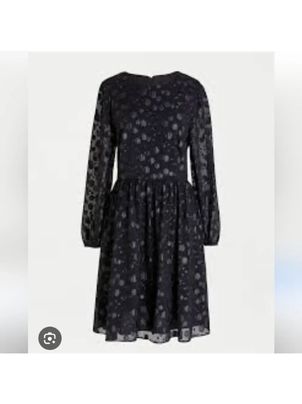 J Crew Black Metallic Dot Jacquard A Line Long Sleeve Dress Size 4